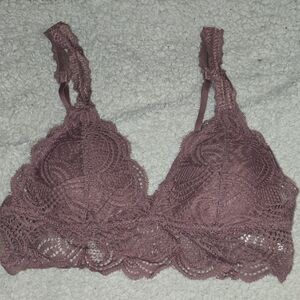 Grace & Lace Delicate Lace Bralette in Dusty Rose